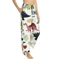 thumbnail image 2 of Naloa Cute Dinosaurs Print Women’s Ultra-Soft Comfy Pajama Lounge Pants with Pockets & Drawstring, 2 of 8