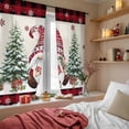 thumbnail image 4 of Christmas Gnomes Sheer Curtains 63 Inches Long, Xmas Tree Snowflakes Winter Burlap Plaid Light Filtering Window Curtains for Living Room, Rod Pocket Voile Sheer Curtain Drapes, 52"Wx63"L, 2 Panels, 4 of 9