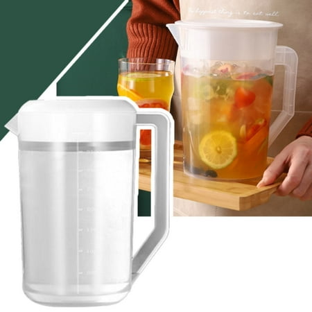 

Clearance! Halloween Christmas Thanksgiving Storage Containers Plastic Pitcher with Lid Large Capacity Cold Water Kettle For Juice Milk Tea Iced Coffee And Homemade Beverage Storage Container