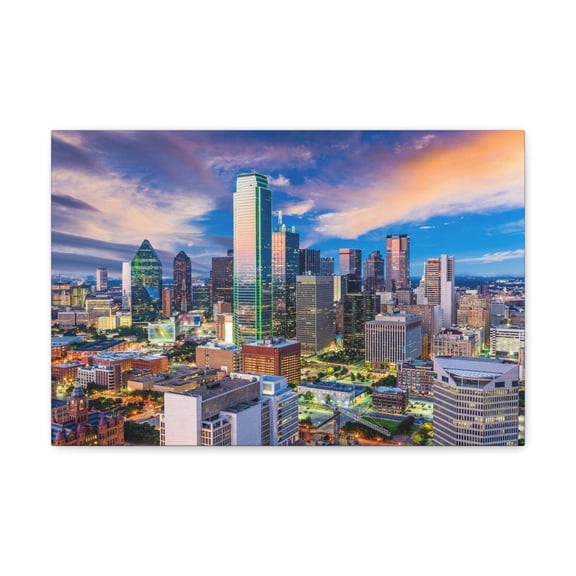 Dallas Daytime Skyline Canvas Artwork Breathtaking Stunning Cityscape for Home Decor Ready to Hang