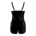 thumbnail image 5 of Conairie Women Tankini Sets High Waisted Swimsuit Two Piece Plus Size Tummy Control Bathing Suit Tops And Boyshort Solid Color Beach Comfortable Swimwear Black XXXL, 5 of 6