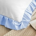 thumbnail image 3 of Grace Linen Dual Tone Ruffle Pillow Shams Standard Size Set of 2, 20X26 -Smooth Soft & Breathable - Decorative Pillowcases 20X26 - (White-Sky Blue), 3 of 7