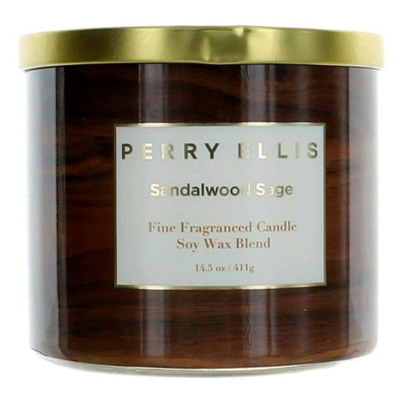 Perry Ellis  14.5 oz Soy Wax Blend 3 Wick Candle - Sandalwood Sage