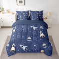 thumbnail image 2 of jejeloiu Cartoon Rocket Planet 7 Pieces Bedding Comforter Set,Space Theme Full Bedding Set For Boys Kids Reversible, 2 of 8