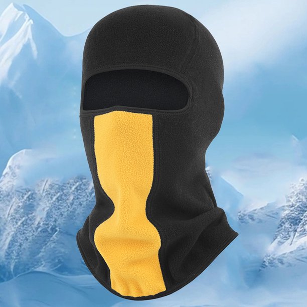 Máscara de esquí de cara completa, cubierta deportiva transpirable, sombrero térmico ligero (negro)
