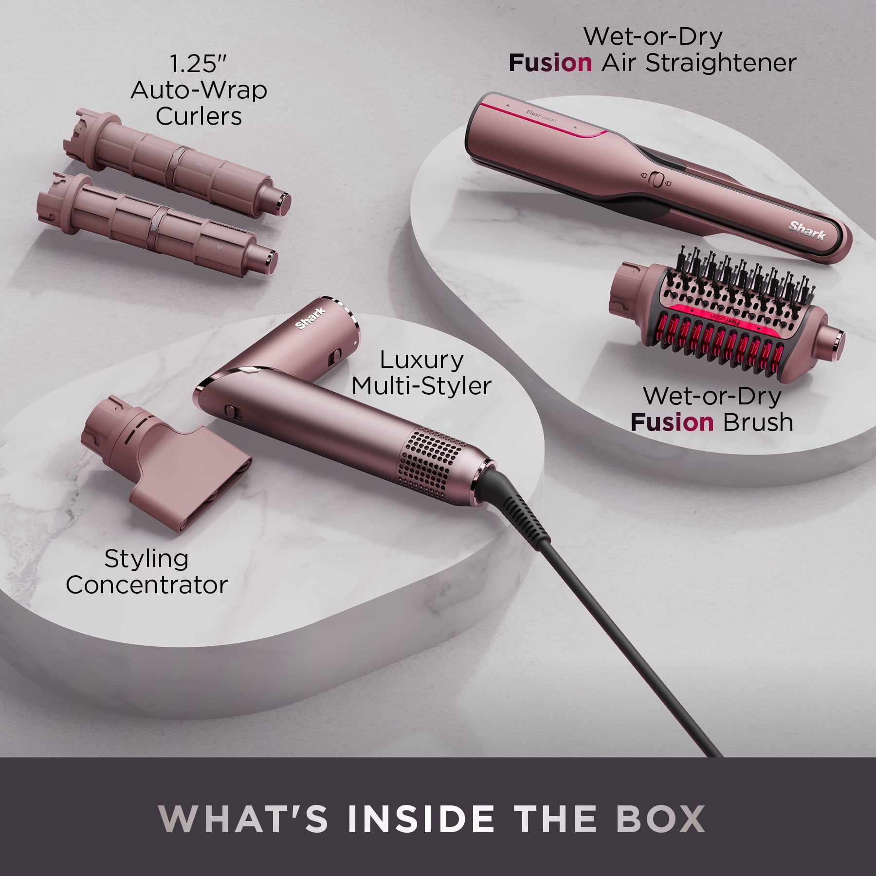 Shark FlexFusion Air & Ceramic Hair Styling System, Air Straightener & Flat Iron, HD641S Metallic Mist