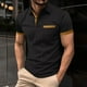 thumbnail image 1 of pstuiky camisetas de hombre, Camisa informal de verano para hombre con bolsillo en el pecho, cuello con botones y manga corta a juego. ropa de hombre l, 1 of 7