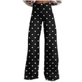 thumbnail image 2 of Xdegoge Polka Dot Flare Jeans for Women High Waisted Straight Leg Printed Trousers Classic Button Fly Stretchy Comfy Y2K Fashion Bottoms Streetwear Casual Dating, 2 of 6