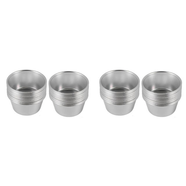 40 Piezas de Moldes Individuales, Moldes para Pudín, Tazas, Mini Sartenes de Chocolate Fundido, Molde Antiadherente para Cupcakes, Pasteles, Galletas, Pudín
