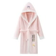 thumbnail image 1 of Splozh Cotton Robe Girls Fleece Bathrobe Hooded Kids Sleep Robe Flannel Sleepwear Soft Fuzzy Robes Pink,5-8 Years, 1 of 3