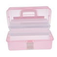 thumbnail image 2 of Yunhgft Three-layer Household Toolbox Tool box, Plastic Art Supply Craft Storage Tool Pink, 2 of 9