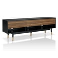thumbnail image 3 of 24/7 Shop at Home Miller 3 Drawer Modern TV Stand with Storage, Media Console Entertainment Center, Dining Sideboard Buffet Cabinet for Living Room in Black Wood, 3 of 5