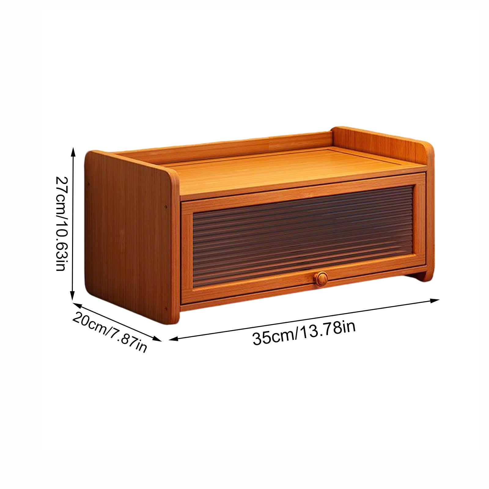 Taicans Solid Wood Bread Box for Kitchen Countertop,Large Capacity Wooden Breadbox with Clear Window,Vintage Food Storage Container for Kitchen Counter Corner,13.7x7.8x10.6in
