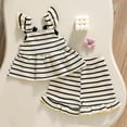 thumbnail image 4 of HAYIMI Toddler Girls Striped Camisole Tops And Lace Shorts Outfit Sets Casual Two Piece Summer Wear Relaxed Fit Clothes Sets, 4 of 9