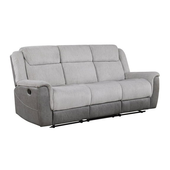 Lexicon Harriette Chenille Double Reclining Sofa in Gray