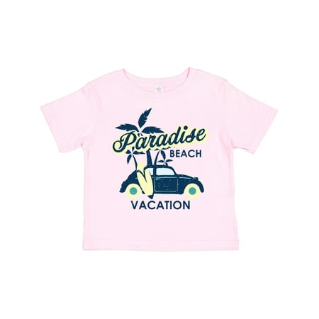 

Inktastic Paradise Beach Vacation with Palm Trees Car and Surfboard Gift Toddler Boy or Toddler Girl T-Shirt