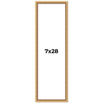 7x28 Frame Beaded Gold Solid Wood Picture Frame | 0.75 Inches Moulding Width | Liscio Oro