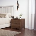 thumbnail image 3 of Boyd Sleep Mackay Modern Double Drawer Nightstand, Durable Farmhouse Bedroom Storage, Walnut, 3 of 8