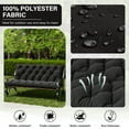 thumbnail image 5 of Snubbull Swing Replacement Cushion, Outside Bench Cushion with Backrest, 2-3 Seater Cushion with 6 Ties for Outdoor Furniture, 60 x 40 x 5 inches Porch SwingCushion Garden Bench, Black, 5 of 7