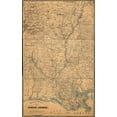 thumbnail image 2 of Vintage Maps 17x24 White Modern Wood Framed Museum Art Print Titled - Louisiana and Arkansas, 2 of 4