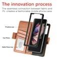 thumbnail image 4 of Allytech Case for Samsung Galaxy Z Fold 3 2021, Galaxy Z Fold 3 5G Cover 2021, Premium PU Leather + PC Frame Shockproof Anti-Drop Fold Kickstand Wallet Card Holder Case with Pen Holder, Brown, 4 of 9