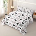 thumbnail image 3 of Homewish Bow Heart Baseball Pattern Twin Quilt Set, Cute Sport Twin Coverlet Set for Girls and Boys, 2 Pieces, 1 Comforter and 1 Pillowcase, 3 of 7