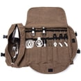 thumbnail image 1 of Sac Fourre-Tout Kit de Barman, Grand Sac de Rouleau de Barware, Outil de Fabrication de Cocktails, Sac de Bar Portable, Kit d'Accessoires de Bar Rouleau de Pochette, Ensemble de Rangement Multi-Fonctions (Kaki), 1 of 7