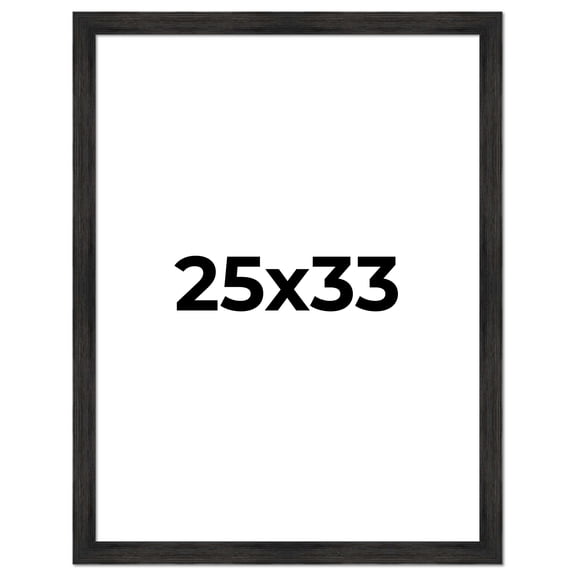 25x33 Frame Black Rustic Barnwood Solid Wood Picture Frame | 1.5 Inch Moulding Width | Includes UV