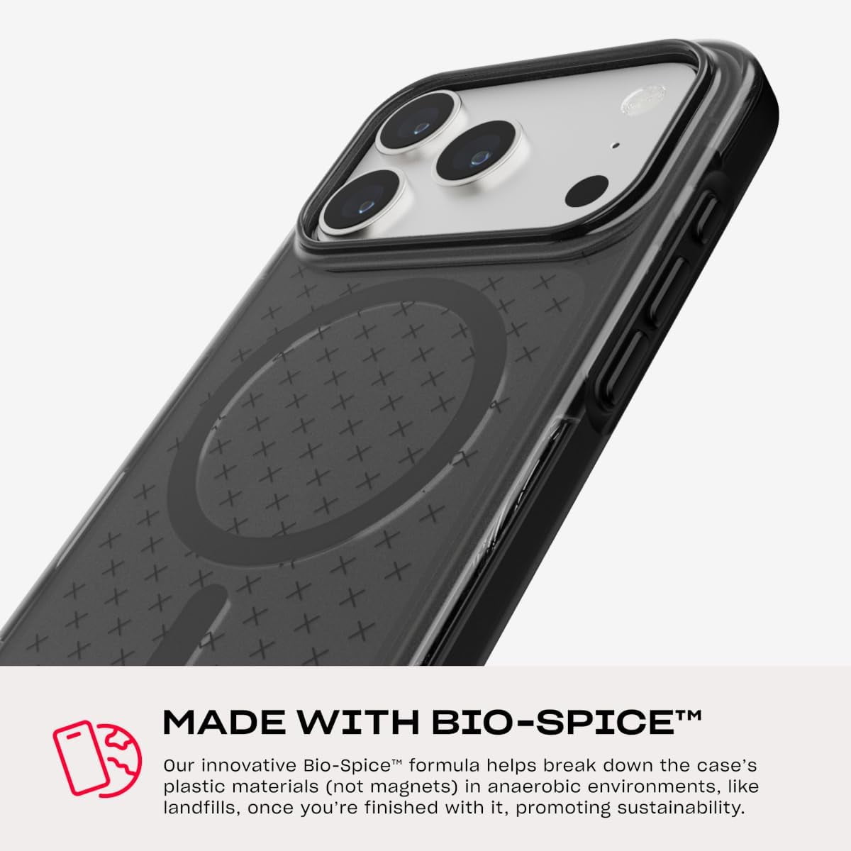Tech21 EvoCheck Case for iPhone 17 Pro Max  Smokey/Black  Slim Protective Case  Impact Protection  MagSafe Compatible
