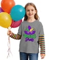 thumbnail image 5 of KHONTS Kids Mardi Gras Shirt Boys Girls Tuesday Tshirt Carnival Party Long Sleeve Tops,Size 2-12 Years Grey 130, 5 of 5