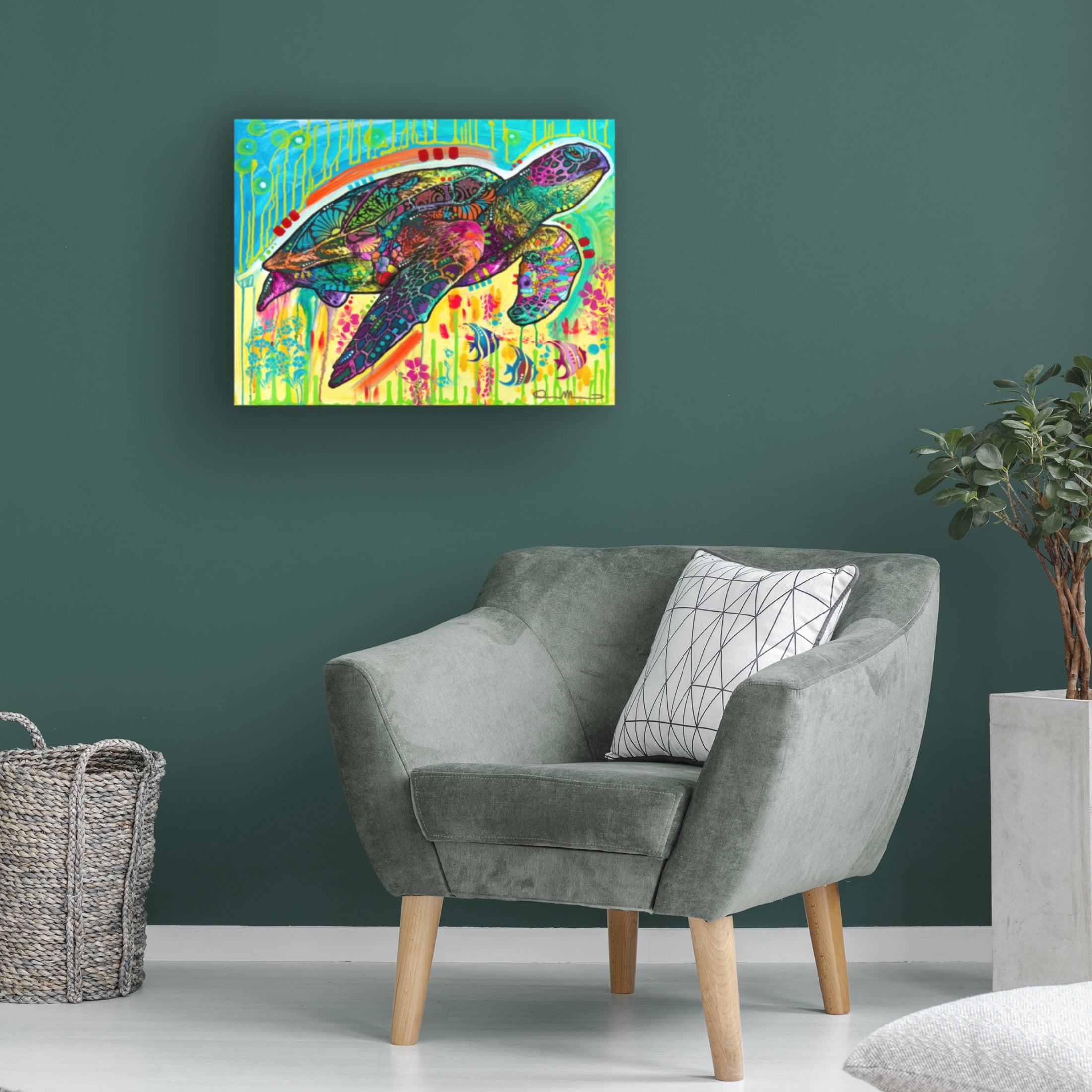 Canvas Wall Art - Dean Russo 'Sea Turtle' Wall Art for Living Room, Bedroom, or Office Décor by Trademark Fine Art - 24 x 18 Inches