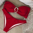 thumbnail image 2 of Afdoent Womens Bikini Sets Women's Bandeau Bikini O Ring Strapless Tie Back High Cut Two Piece Swimsuit Bathing Suits Beach Swimwear 2026, 2 of 3