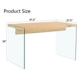 thumbnail image 4 of Modern Elegant Coffee Table: 47.2" MDF Wood Sticker Top with Transparent Tempered Glass Sides, Sturdy Living Room Furniture, Ample Surface, Easy Assembly, 4 of 19