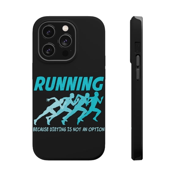 DistinctInk Tough Case for Apple iPhone 15 PRO (6.1" Screen), Compatible with MagSafe Charging - Running Dieting Not Option