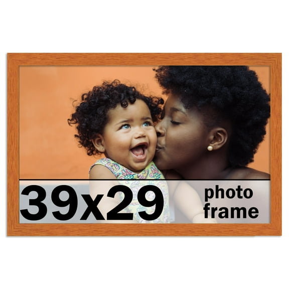 39x29 Frame Honey Pecan Brown Picture Frame - Modern Photo Frame Includes UV Acrylic Shatter Guard