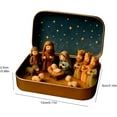 thumbnail image 4 of Vggrvlo Mini Christmas Nativity Set in A Tin Box Portable 3D Scene Decoration Set with Resin Holy Family Sheep and Jesus Figurines Pocket Nativity Scene Carry The Story of Christmas for Desk Home, 4 of 7