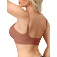 thumbnail image 3 of INSPIRE CHIC Women's Maternity Full Coverage Adjustable Buckled Straps Postpartum Nursing Bra V-Neck Wireless Bralettes M Brown, 3 of 4