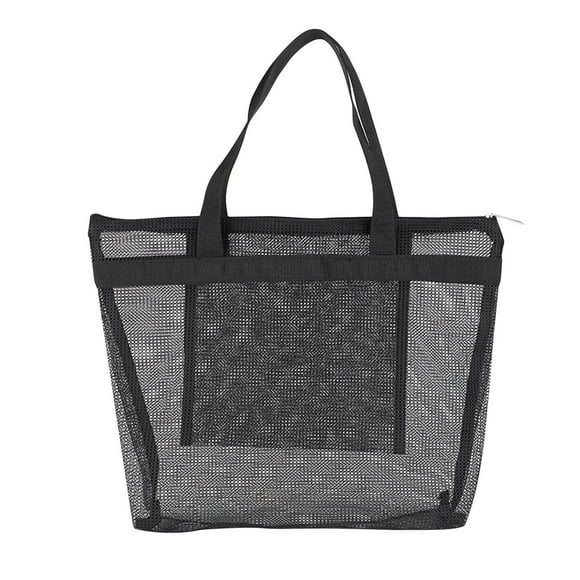 SDNall Grand Sac de Plage en Maille, Sac de Voyage Pliable en Nylon avec Fermeture Éclair pour Articles de Toilette et Cosmétiques