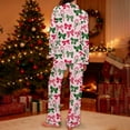 thumbnail image 5 of KANG Print Pajama Soft Milk Silk Long Sleeve Top And Pants Loungewear For Holiday Season Cozy Homewear With Elegant Bow Comfortable Nightwear Outfit, 5 of 7