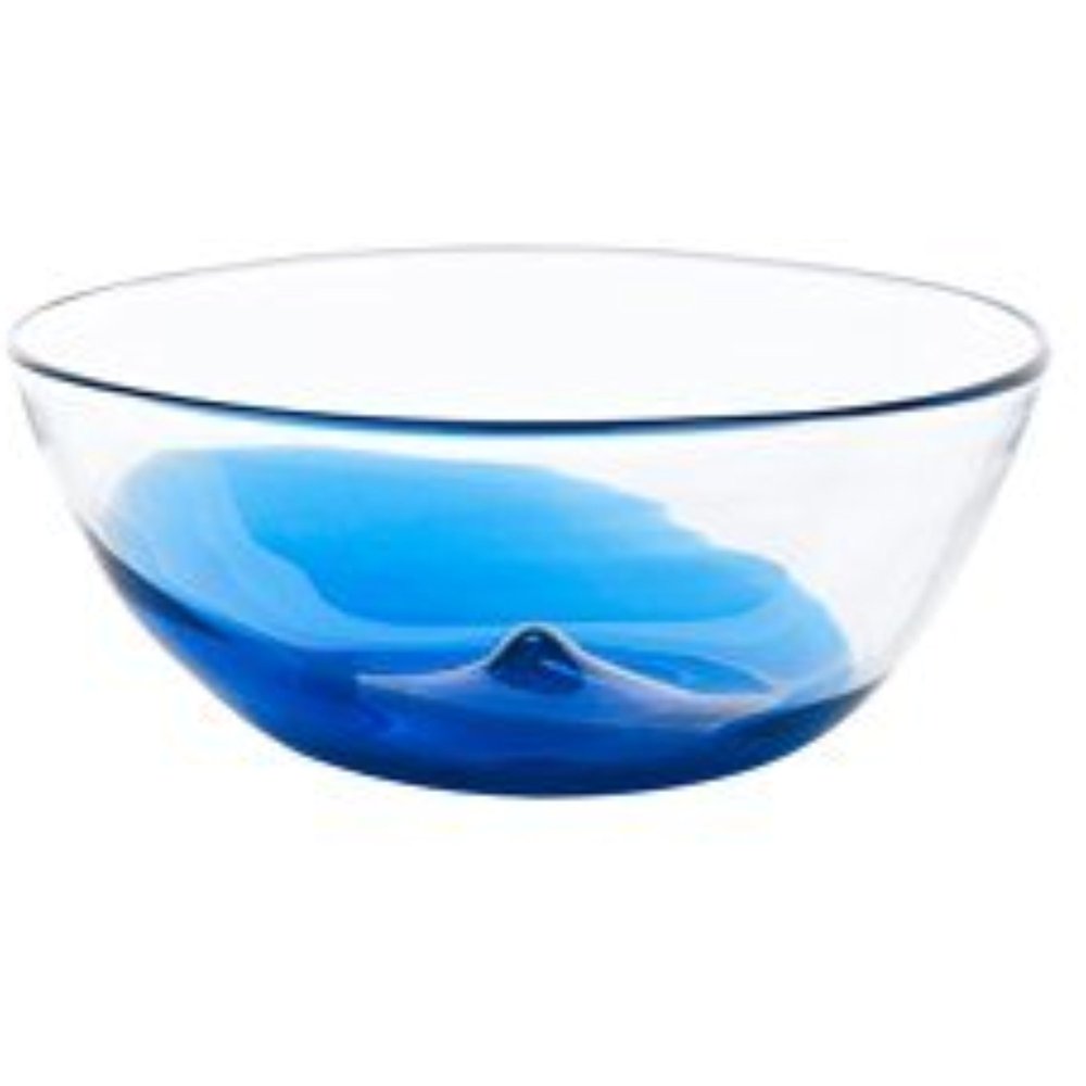 Ikea Serving bowl, blue, clear glass 828.112314.2630
