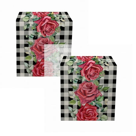 

Home Decor Fashion Women Fabric Elastic Band Doublelayer Hair Scarves Printing Floral Ponytail Valentine s Day Table Flag Red Dwarf Decorative Waterproof Cloth Towel Banner Valentine s day