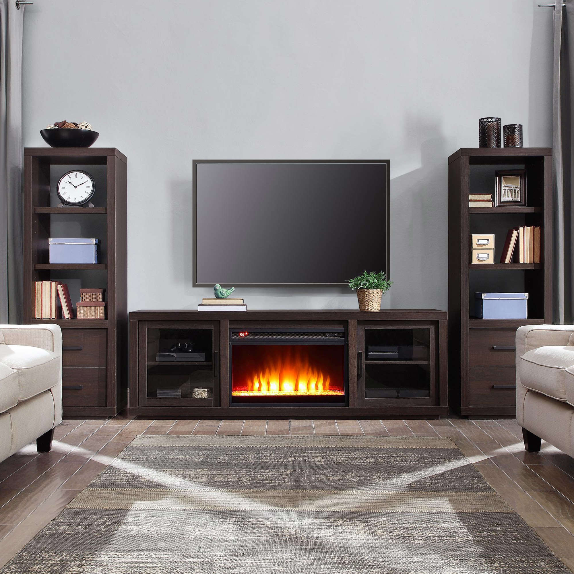 Better Homes & Gardens Steele Media Fireplace Console Television Stand for TVs up to 80" Espresso Finish - image 4 of 9