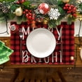 thumbnail image 4 of Smile Let It Snow Merry Bright Truck Christmas Placemats Set of 4, 12 x 18 Inch, Buffalo Check Plaid, 4 of 8