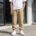 thumbnail image 5 of CYRBOKO Boys Joggers, Breathable Elastic Waist Casual Spring Athletic Pants Khaki Size 5-6 T, 5 of 6