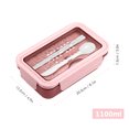 thumbnail image 2 of Bento Box a prueba de fugas Bento Lunch Box Meal Prep Containers Kit de fiambrera de paja Carevas Caja de almuerzo, 2 of 7