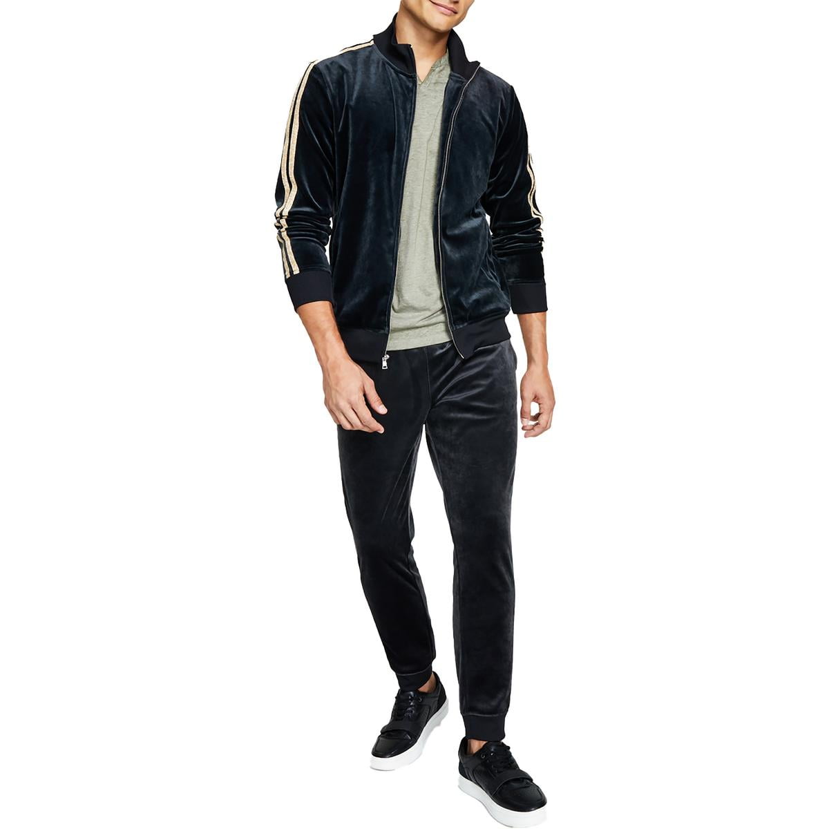 INC Men's Regular-Fit Taped Full-Zip Velour Track Jacket INC Men's Regular-Fit Taped Full-Zip Velour Track Jacket