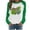 Green, variant on Pntutb Womens Spring Patchwork St. Patricks Day Print Long Sleeve Casual Tee Tops