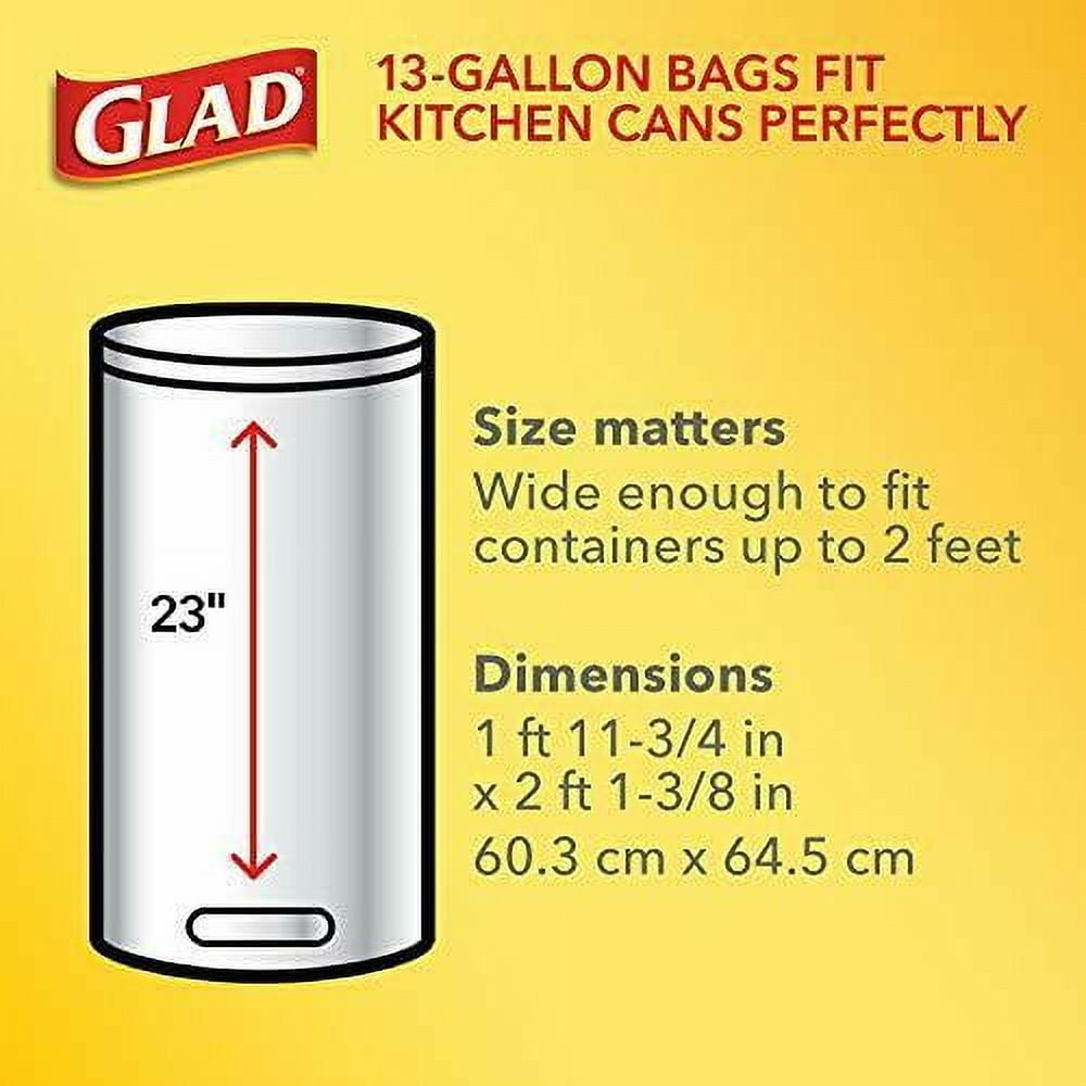 Glad Forceflex Odorshield Drawstring Kitchen Trash Bags 13 Gallon, Fresh Clean, 120 Count