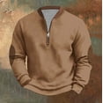thumbnail image 2 of Kilaqueen Mens Quarter Zip Sweater Metal Zipper Crew Neck Long Sleeve Shirts Casual Slim Fit 2025 Fall Winter Pullover Tops with Elbow Patch, 2 of 6