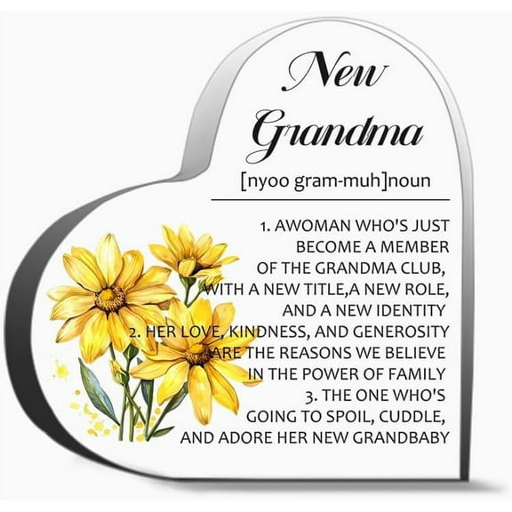 New Grandma Gifts First Time Grandma Gifts New Grandma Gifts Ideas New Grandma Mothers Day Gift Birt Decor Acrylic Heart Gifts Sign Office Art Decorations